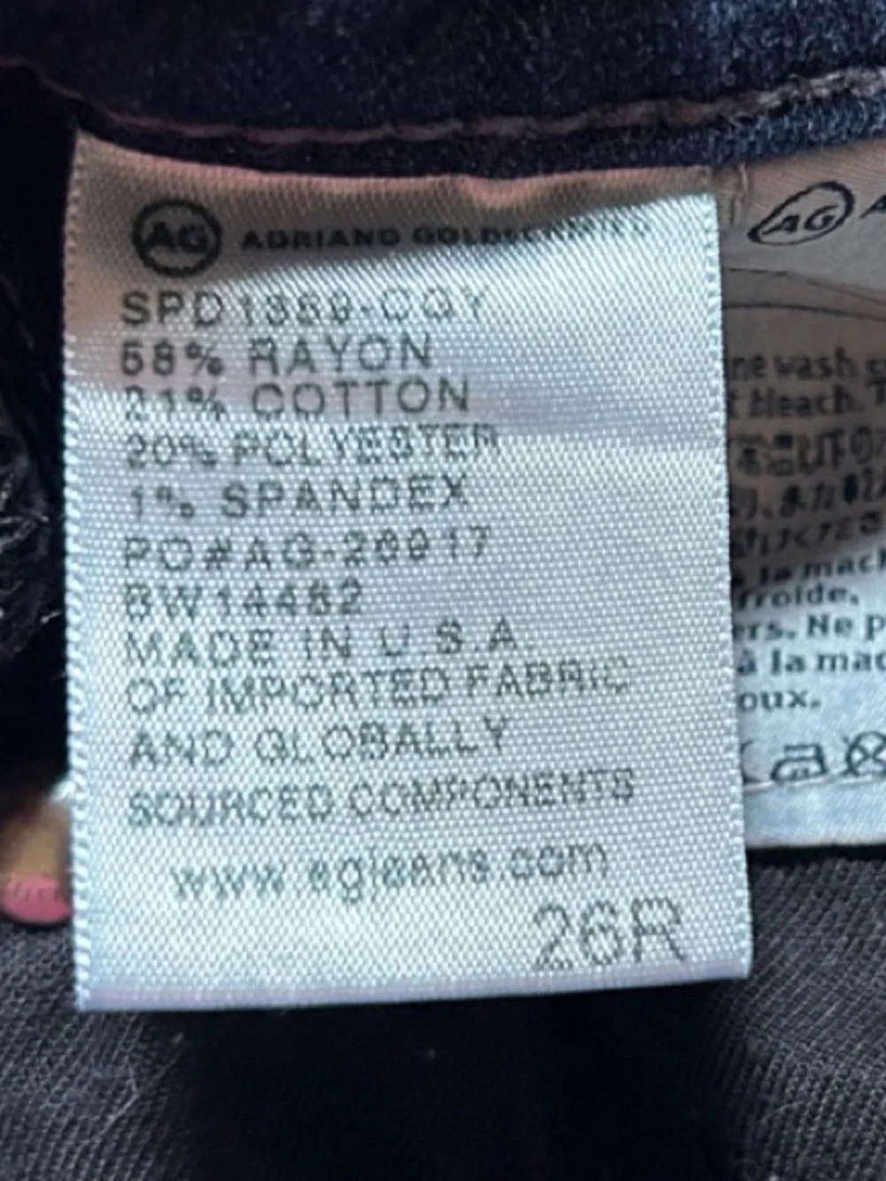 AG Adriano Goldschmied Distressed Women's Dark Wash Ankle Jeans Size 26 R